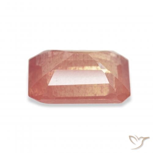 Andesine Labradorite Gemstone in 12.7 x 10.1 mm Size for Sale, Andesine Labradorite Stone in Light Reddish Orange Color