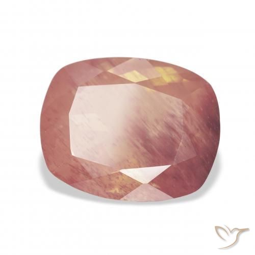 5.94 ct Pink Andesine Labradorite Stone, Natural Andesine Labradorite in Cushion-Cut Shape for Sale