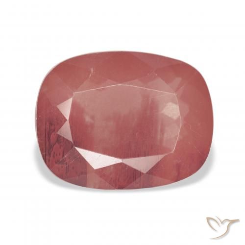 6.19ct Natural Pale Reddish Orange Andesine Labradorite, Cushion, Transparent