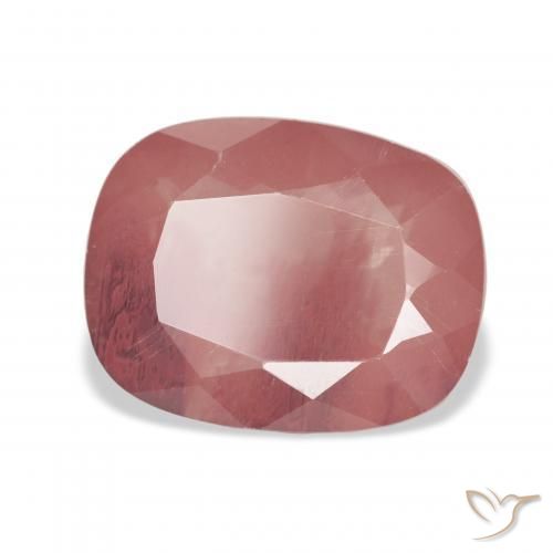 6.19 ct Red Andesine Labradorite Stone, Natural Andesine Labradorite in Cushion-Cut Shape for Sale