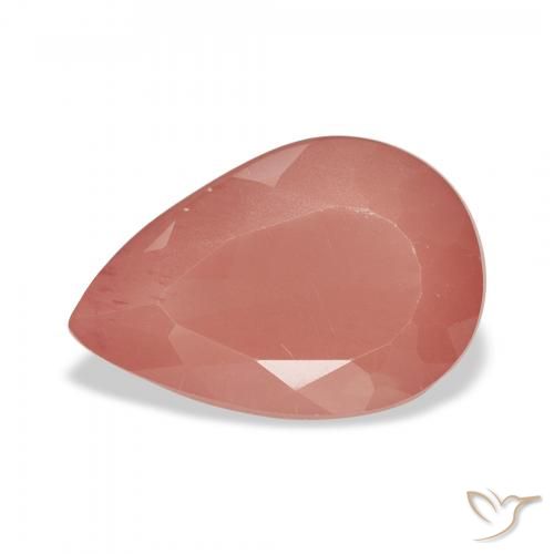 2.81ct Natural Pale Reddish Orange Andesine Labradorite, Pear Shape, Translucent