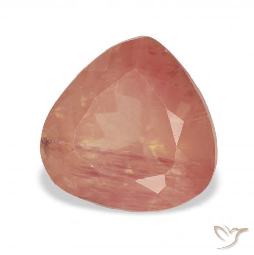 3.16 ct Red Andesine Labradorite Stone, Natural Andesine Labradorite in Pear Facet Shape for Sale