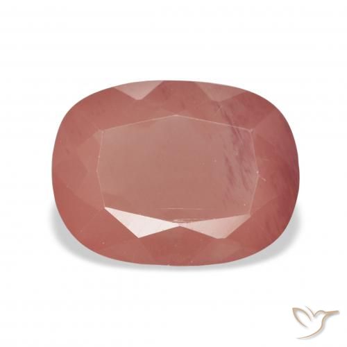 4.22ct Natural Pale Reddish Orange Andesine Labradorite, Cushion, Transparent