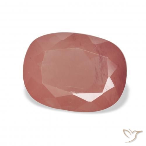 4.22 ct Red Andesine Labradorite Stone, Natural Andesine Labradorite in Cushion-Cut Shape for Sale