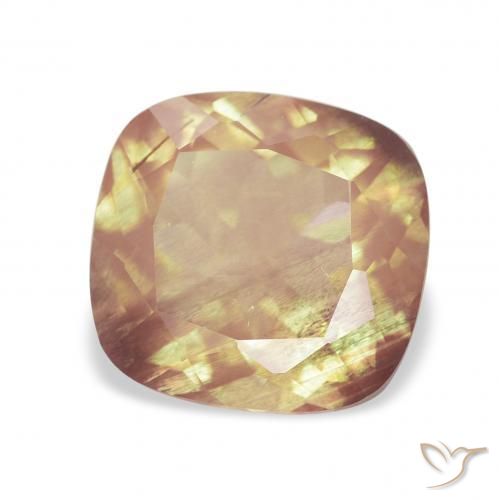 2.15 ct Golden Andesine Labradorite Stone, Natural Andesine Labradorite in Cushion-Cut Shape for Sale