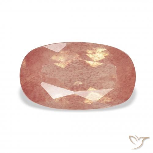 3.02ct Natural Reddish Orange Andesine Labradorite, Cushion, Transparent