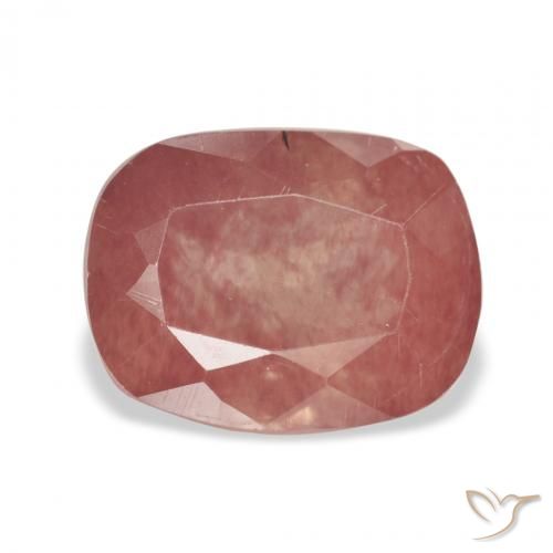 3.23ct Natural Medium Red Andesine Labradorite, Cushion, Transparent