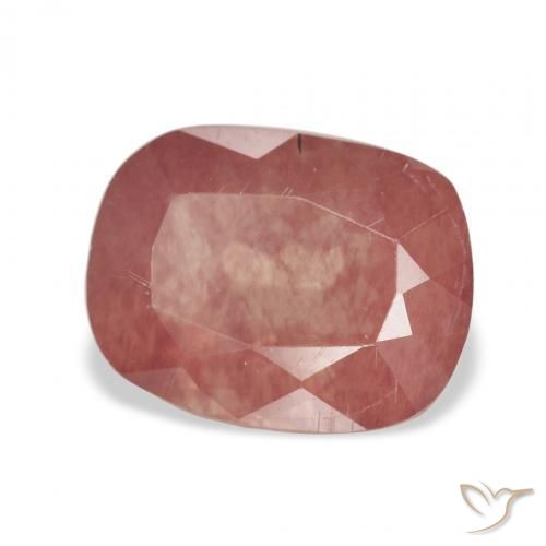 3.23 ct Red Andesine Labradorite Stone, Natural Andesine Labradorite in Cushion-Cut Shape for Sale
