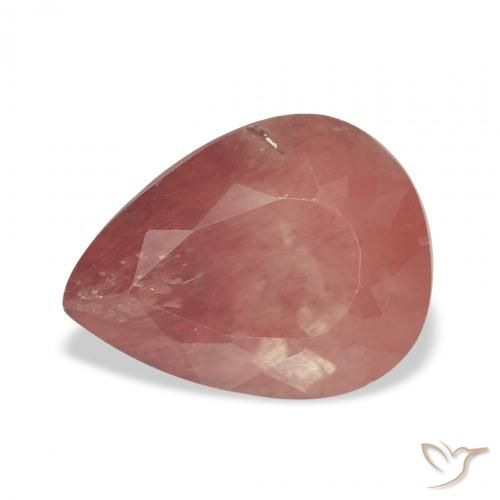 2.80ct Natural Medium Red Andesine Labradorite, Pear Shape, Transparent