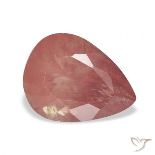 2.80 ct Red Andesine Labradorite Stone, Natural Andesine Labradorite in Pear Facet Shape for Sale