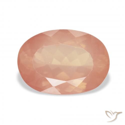 3.35ct Natural Light Reddish Orange Andesine Labradorite, Oval, Transparent