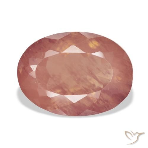 9.50ct Natural Pale Reddish Orange Andesine Labradorite, Oval, Transparent