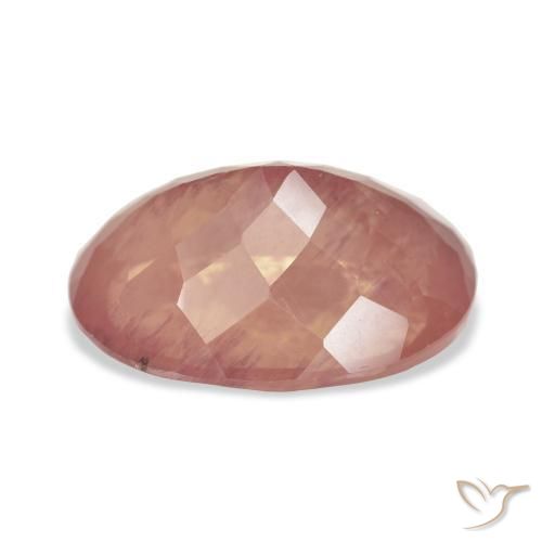 Andesine Labradorite Gemstone in 16.8 x 12.2 mm Size for Sale, Andesine Labradorite Stone in Pale Reddish Orange Color