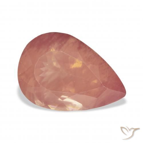 5.35 ct Red Andesine Labradorite Stone, Natural Andesine Labradorite in Pear Facet Shape for Sale