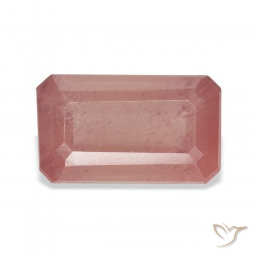 4.32ct Natural Pale Reddish Orange Andesine Labradorite, Emerald Cut, Transparent