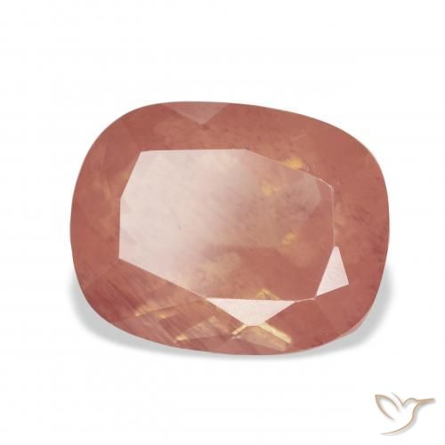 6.47 ct Red Andesine Labradorite Stone, Natural Andesine Labradorite in Cushion-Cut Shape for Sale
