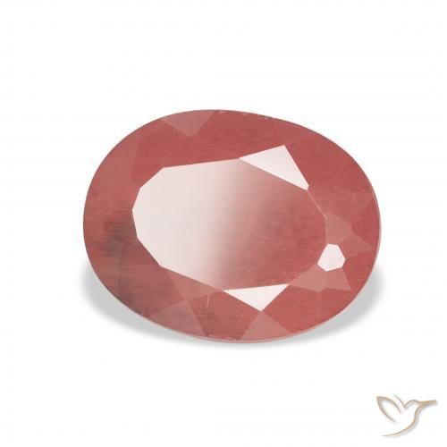 2.96 ct Red Andesine Labradorite Stone, Natural Andesine Labradorite in Oval Facet Shape for Sale