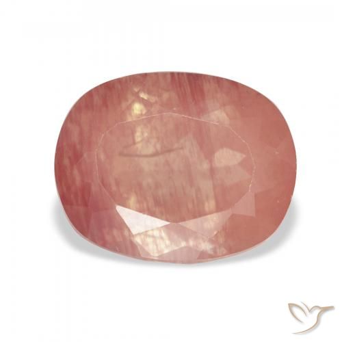 3.67ct Natural Raspberry Pink Andesine Labradorite, Cushion, Transparent