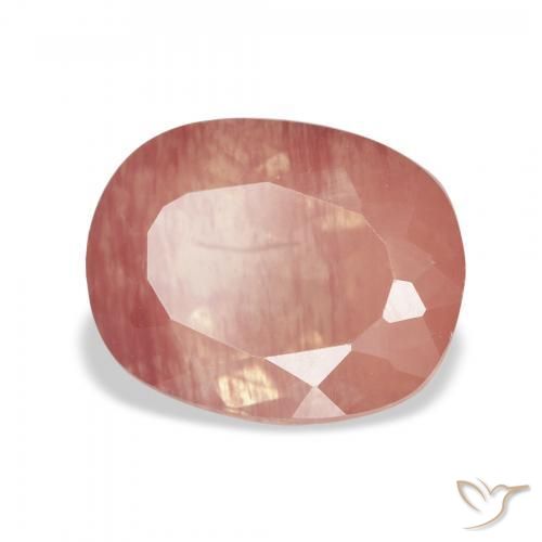 3.67 ct Pink Andesine Labradorite Stone, Natural Andesine Labradorite in Cushion-Cut Shape for Sale