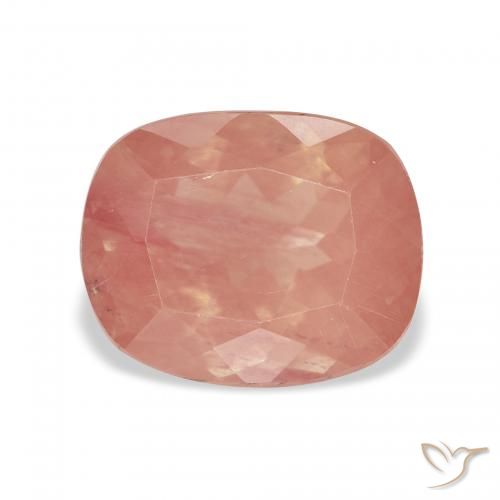 3.13ct Natural Medium Pink Andesine Labradorite, Cushion, Transparent