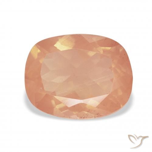 4.00ct Natural Light Reddish Orange Andesine Labradorite, Cushion, Transparent