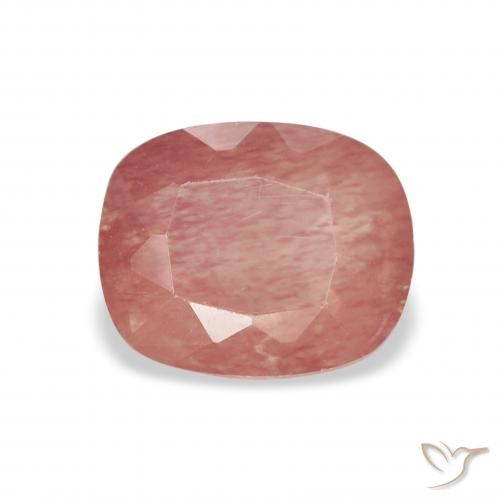 1.33ct Natural Raspberry Pink Andesine Labradorite, Cushion, Transparent