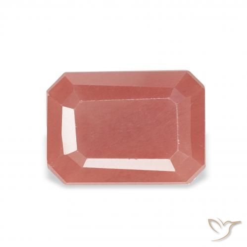1.83ct Natural Medium Red Andesine Labradorite, Emerald Cut, Translucent