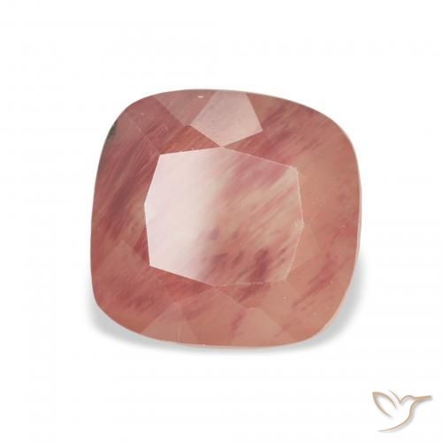 2.88 ct Red Andesine Labradorite Stone, Natural Andesine Labradorite in Cushion-Cut Shape for Sale