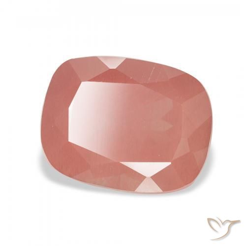 3.47 ct Red Andesine Labradorite Stone, Natural Andesine Labradorite in Cushion-Cut Shape for Sale