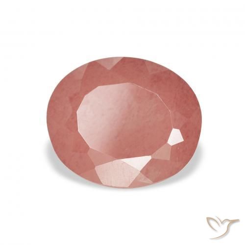 2.25 ct Red Andesine Labradorite Stone, Natural Andesine Labradorite in Oval Facet Shape for Sale