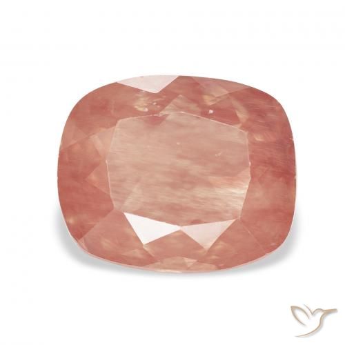 2.68ct Natural Medium Red Andesine Labradorite, Cushion, Transparent