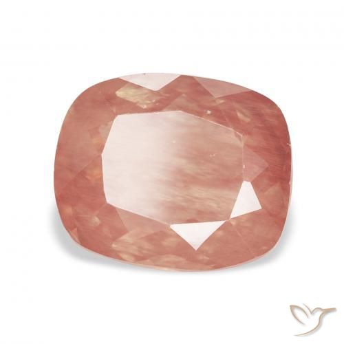 2.68 ct Red Andesine Labradorite Stone, Natural Andesine Labradorite in Cushion-Cut Shape for Sale