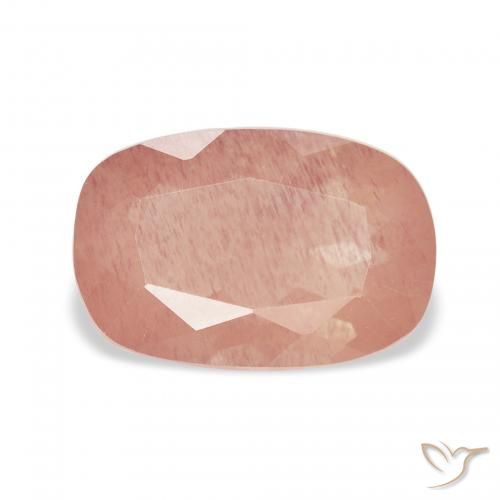 2.58ct Natural Medium Pink Andesine Labradorite, Cushion, Transparent