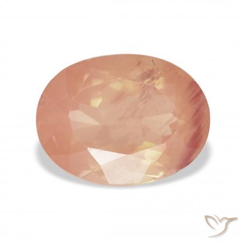 3.81ct Natural Medium Pink Andesine Labradorite, Oval, Transparent