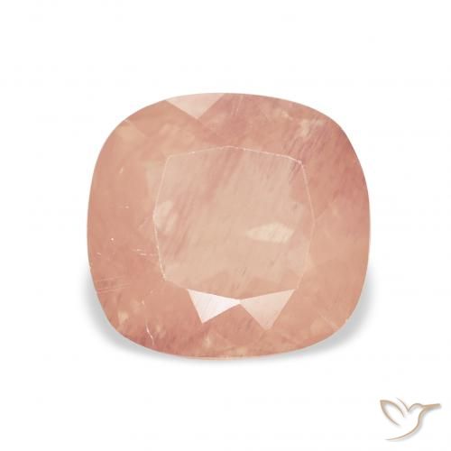 2.35ct Natural Light Orangish Pink Andesine Labradorite, Cushion, Transparent