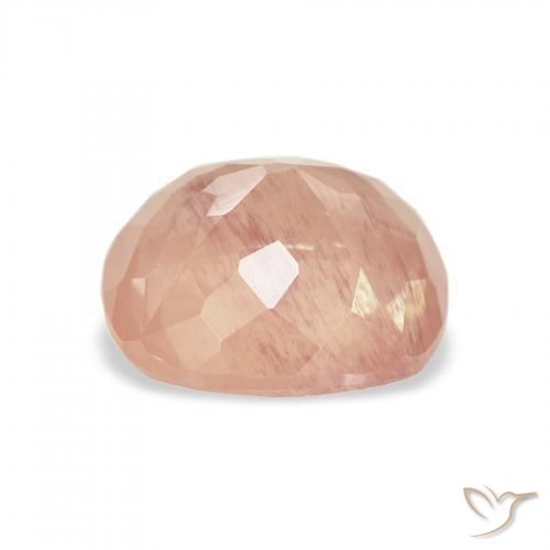 Andesine Labradorite Gemstone in 8.7 x 8.3 mm Size for Sale, Andesine Labradorite Stone in Light Orangish Pink Color