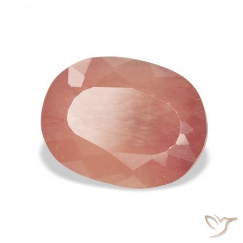 3.47 ct Pink Andesine Labradorite Stone, Natural Andesine Labradorite in Oval Facet Shape for Sale