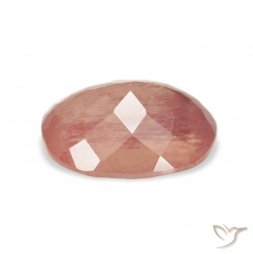 Andesine Labradorite Gemstone in 11.7 x 8.9 mm Size for Sale, Andesine Labradorite Stone in Medium Pink Color