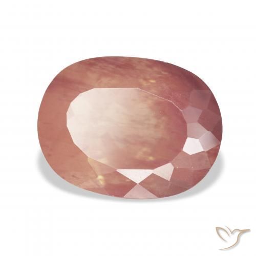 5.76 ct Red Andesine Labradorite Stone, Natural Andesine Labradorite in Cushion-Cut Shape for Sale