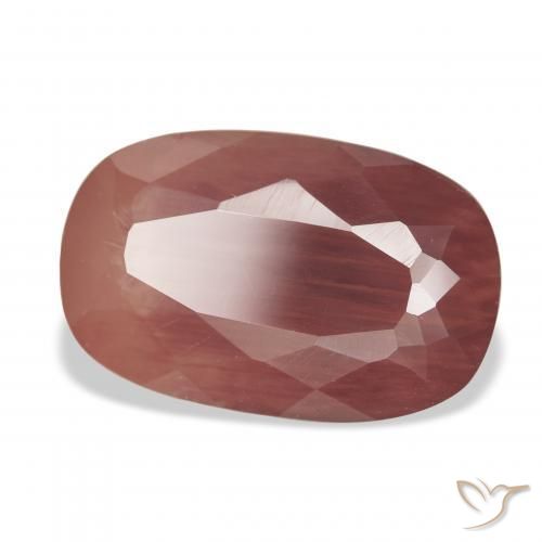 5.56 ct Red Andesine Labradorite Stone, Natural Andesine Labradorite in Cushion-Cut Shape for Sale