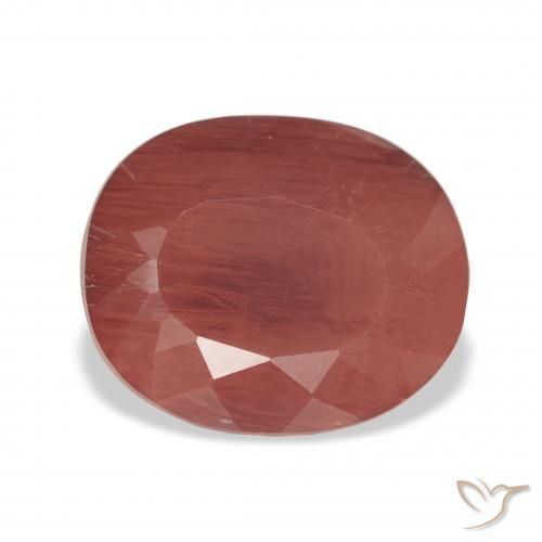 4.30ct Natural Medium Red Andesine Labradorite, Oval, Translucent