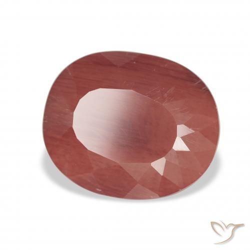 4.30 ct Red Andesine Labradorite Stone, Natural Andesine Labradorite in Oval Facet Shape for Sale