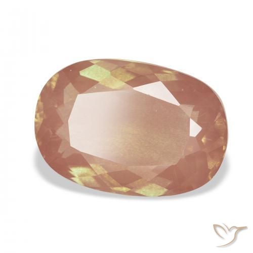 4.90 ct Orange Andesine Labradorite Stone, Natural Andesine Labradorite in Cushion-Cut Shape for Sale