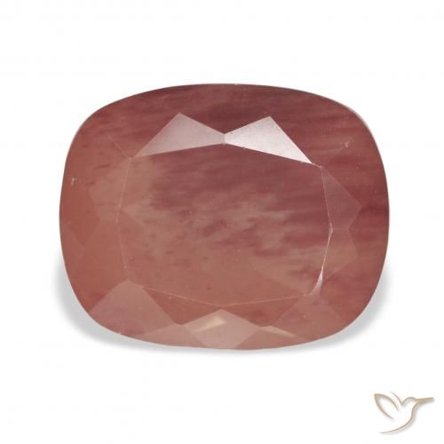 5.27ct Natural Orange Red Andesine Labradorite, Cushion, Transparent