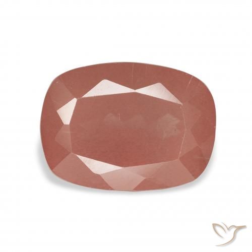 3.70ct Pale Reddish Orange Andesine Labradorite, Cushion, Transparent