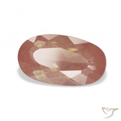 3.04 ct Orange Andesine Labradorite Stone, Natural Andesine Labradorite in Oval Facet Shape for Sale