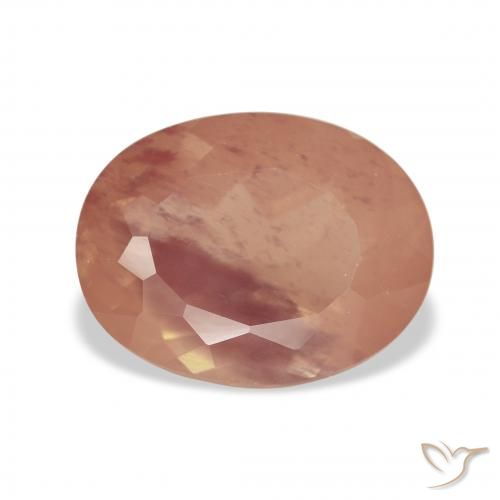 3.63ct Deep Peach Andesine Labradorite, Oval, Transparent
