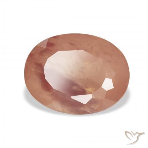 3.63 ct Orange Andesine Labradorite Stone, Natural Andesine Labradorite in Oval Facet Shape for Sale
