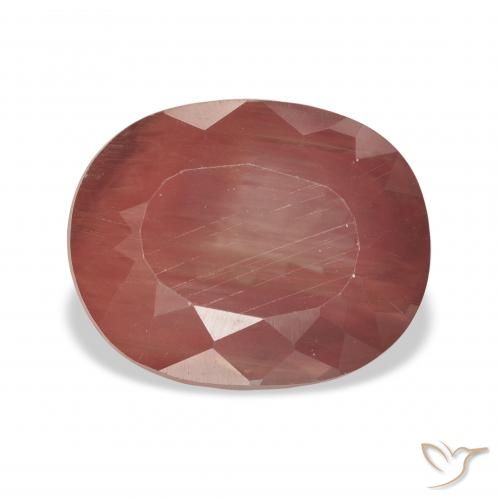 5.09ct Orange Red Andesine Labradorite, Oval, Transparent