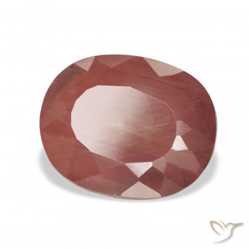 5.09 ct Red Andesine Labradorite Stone, Natural Andesine Labradorite in Oval Facet Shape for Sale